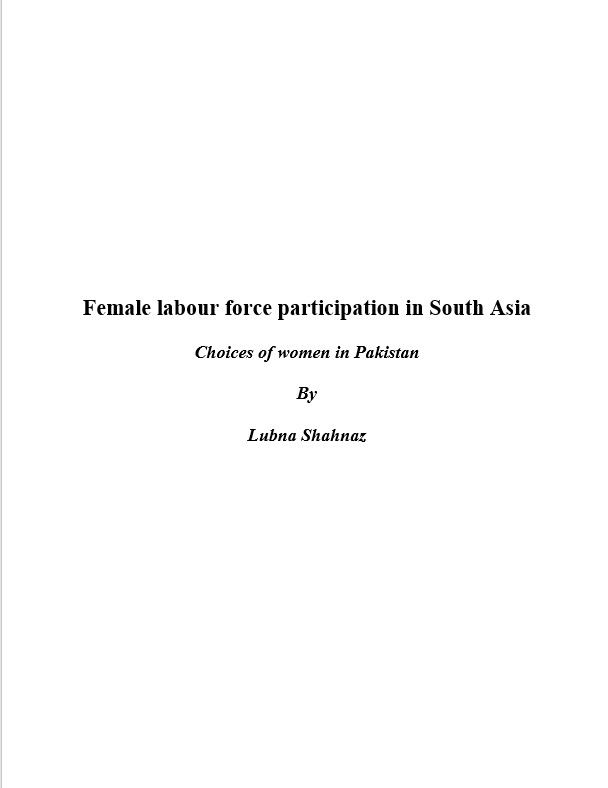 Female labour force participation in South Asia