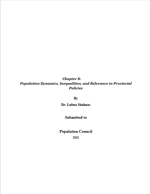 Population Dynamics, Inequalities, and Relevance to Provincial Policies